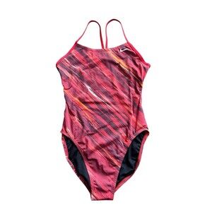 Nike Swimming Swim Suit Bathing Top Tankini NWT Womens Sz 8 Multicolor Abstract